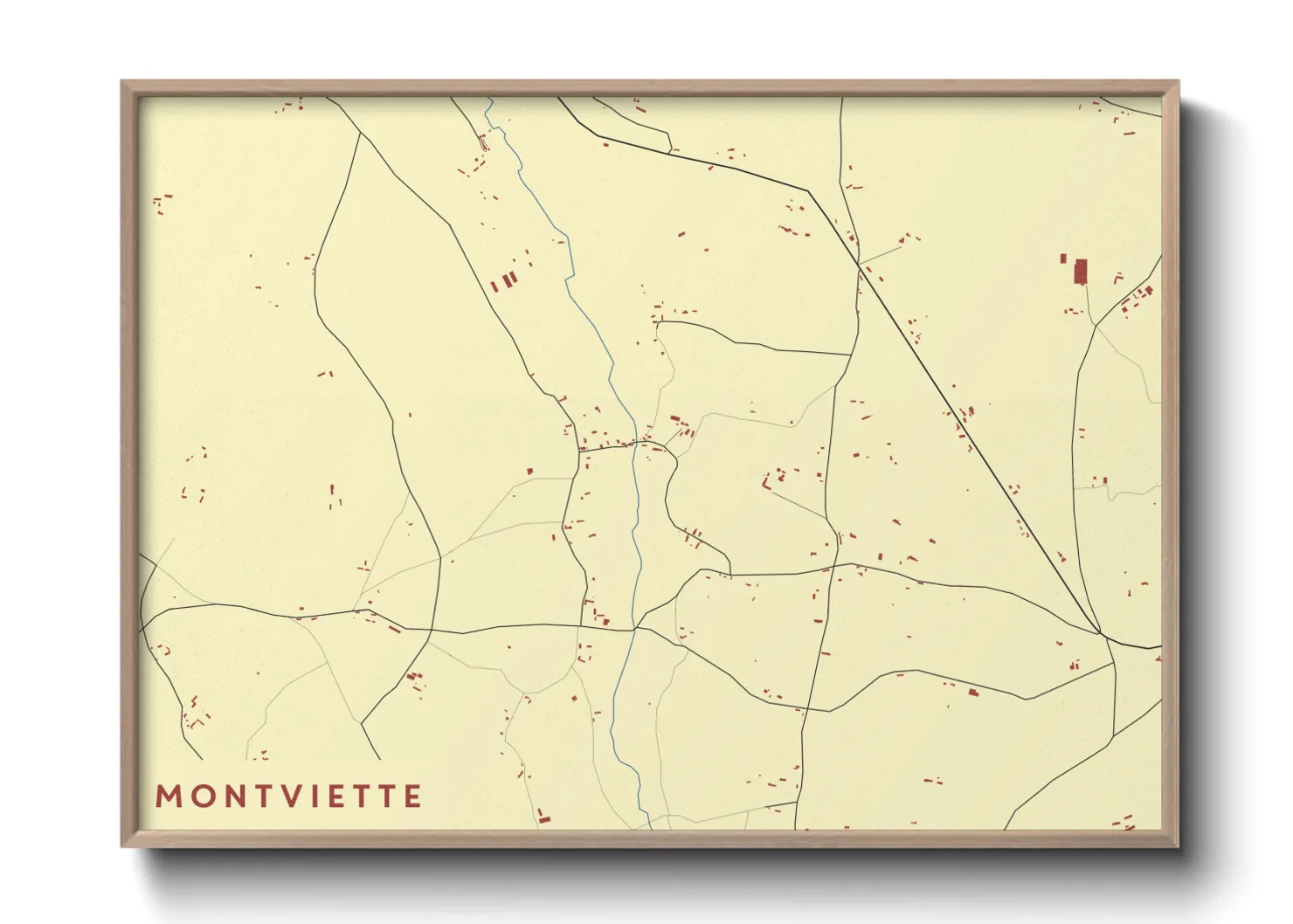 Une affiche de carte sur Montviette