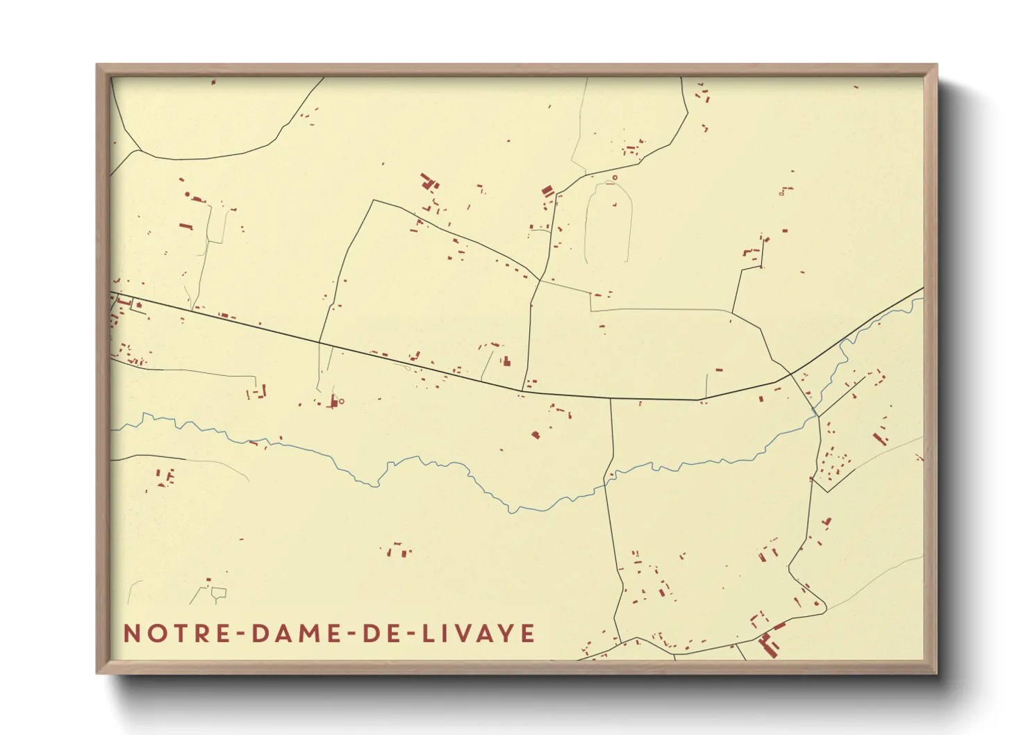 Une affiche de carte sur Notre-Dame-de-Livaye