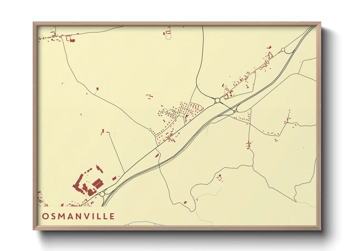 Une affiche de carte sur Osmanville