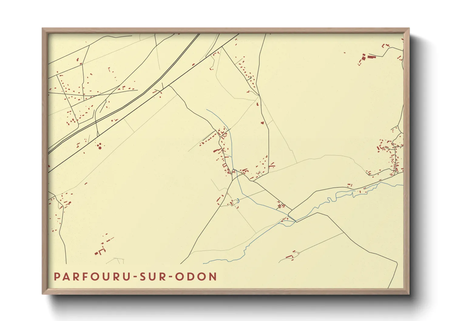 Une affiche de carte sur Parfouru-sur-Odon