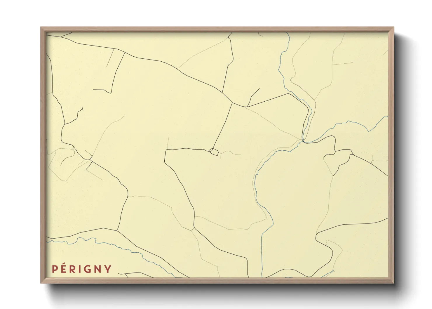 Une affiche de carte sur Périgny