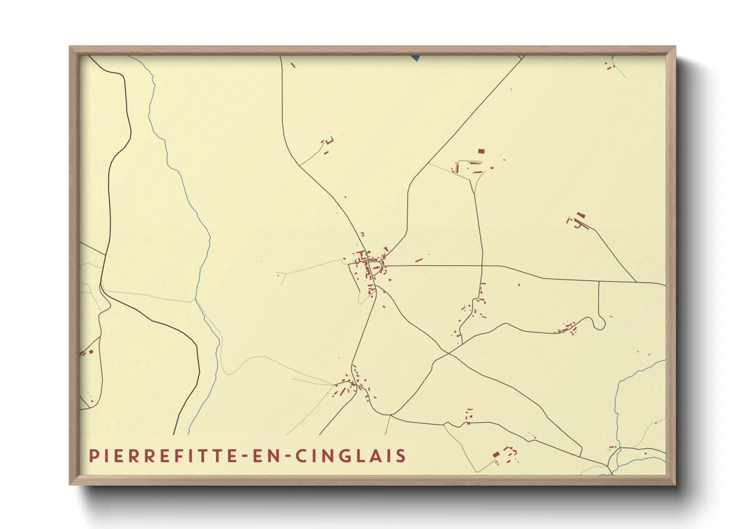 Une affiche de carte sur Pierrefitte-en-Cinglais