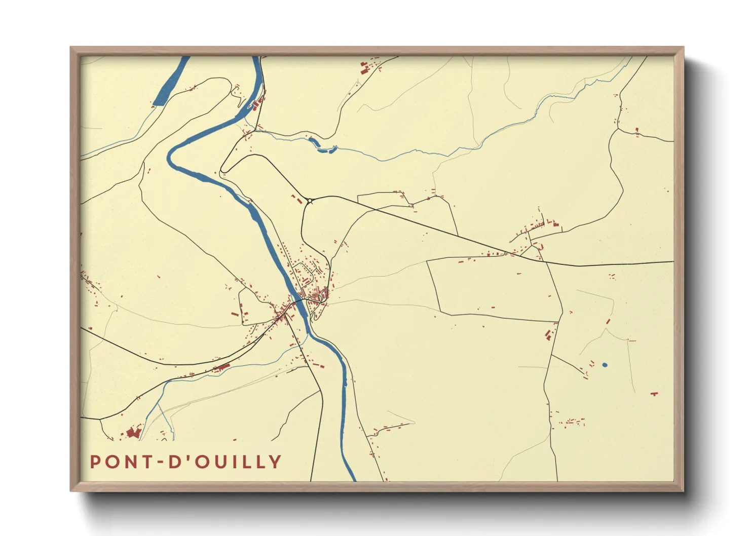 Une affiche de carte sur Pont-d'Ouilly