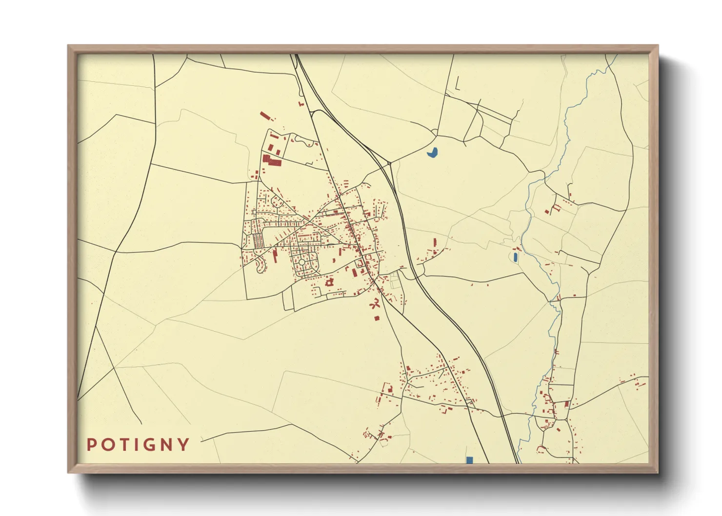 Une affiche de carte sur Potigny