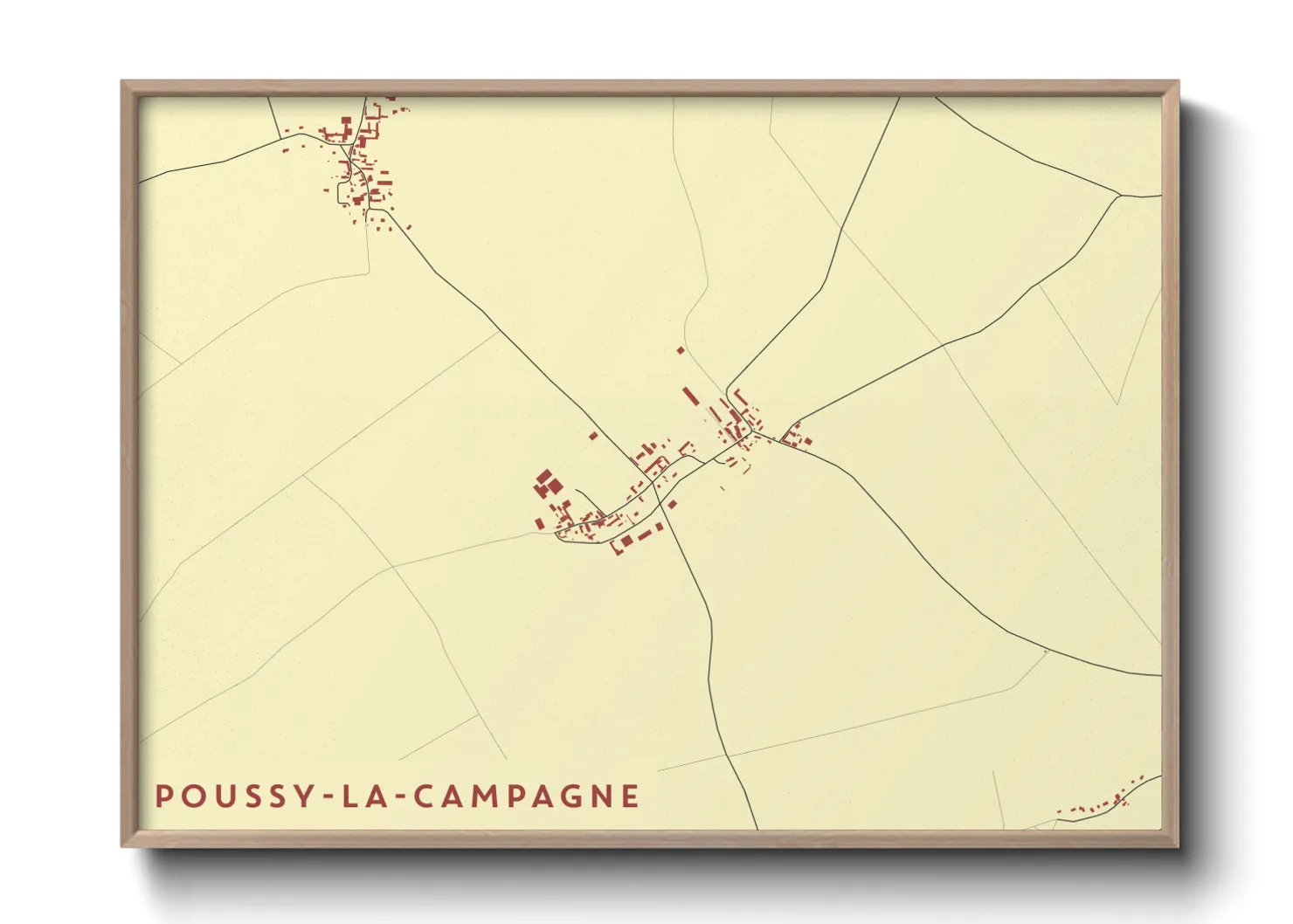 Une affiche de carte sur Poussy-la-Campagne