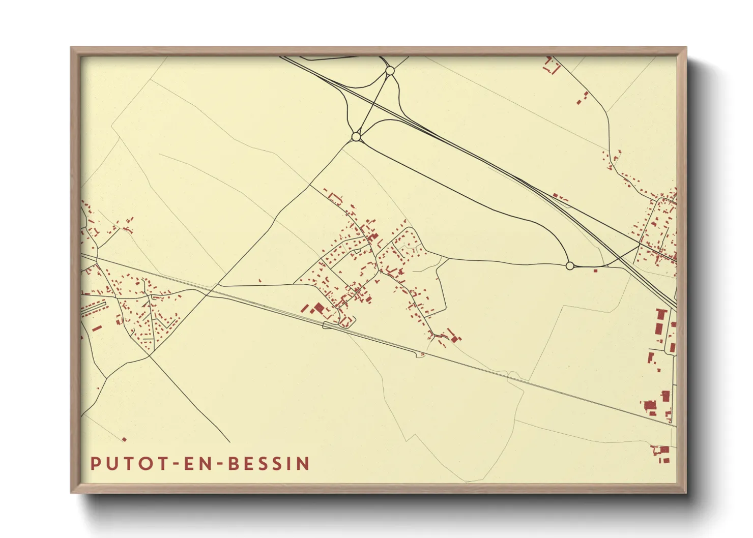 Une affiche de carte sur Putot-en-Bessin