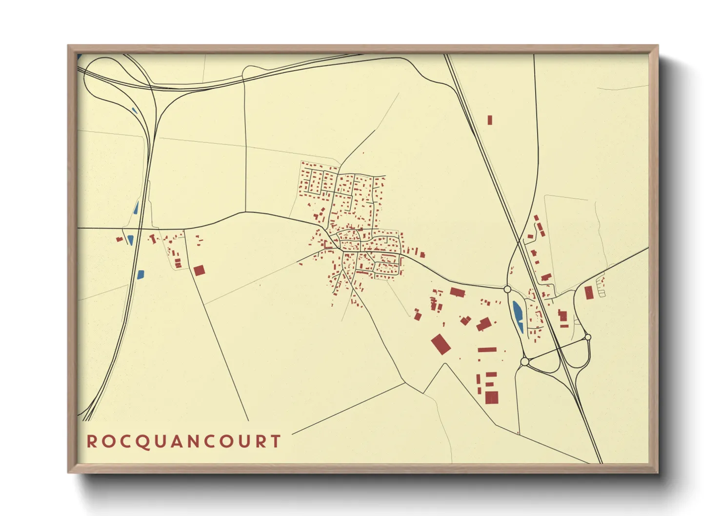 Une affiche de carte sur Rocquancourt