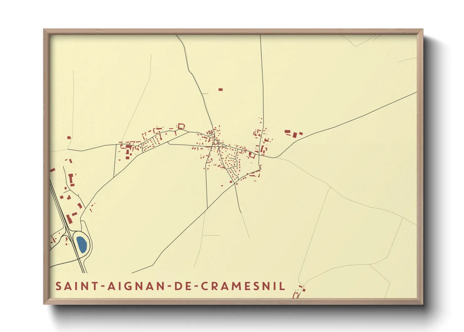 Une affiche de carte sur Saint-Aignan-de-Cramesnil