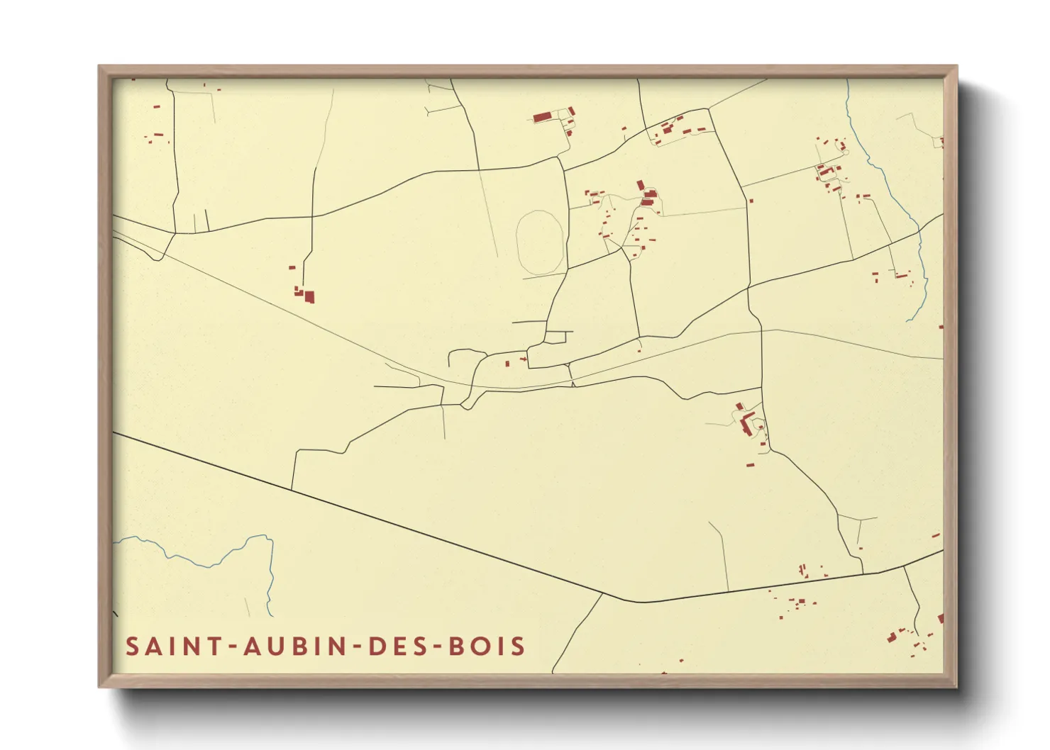 Une affiche de carte sur Saint-Aubin-des-Bois