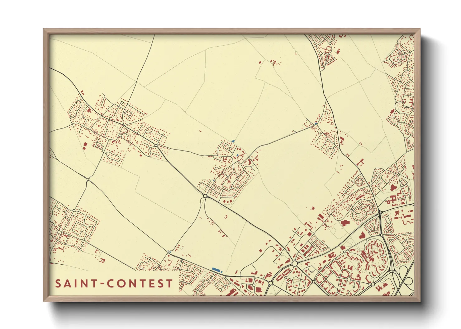 Une affiche de carte sur Saint-Contest