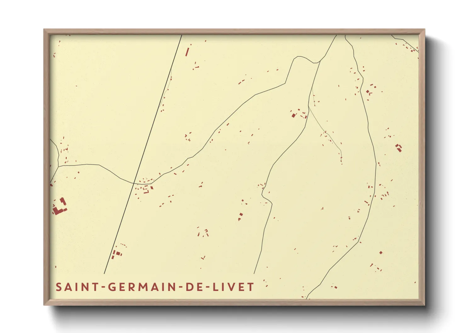 Une affiche de carte sur Saint-Germain-de-Livet