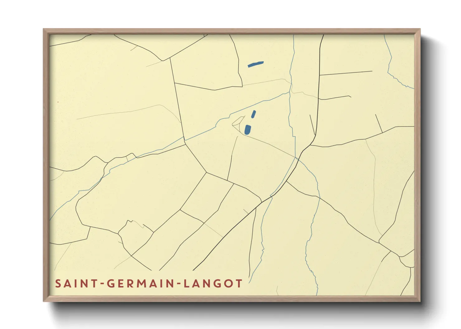 Une affiche de carte sur Saint-Germain-Langot
