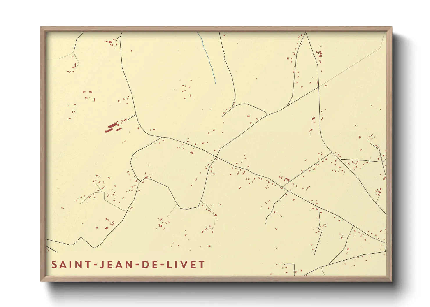 Une affiche de carte sur Saint-Jean-de-Livet