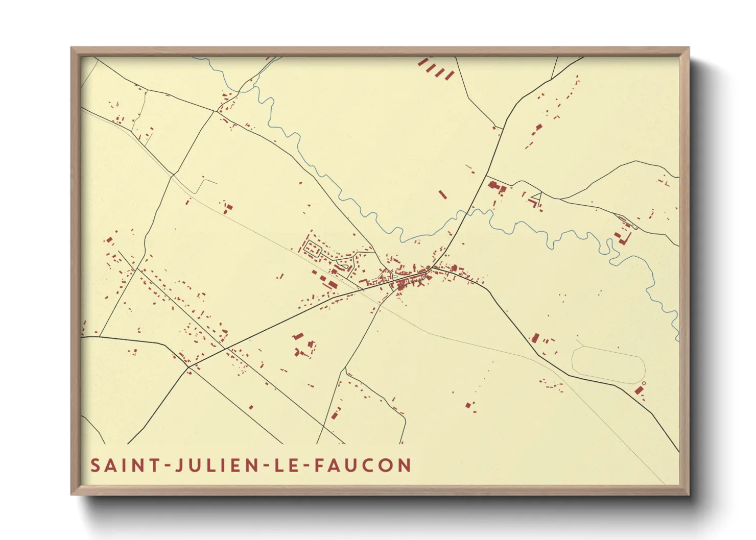 Une affiche de carte sur Saint-Julien-le-Faucon