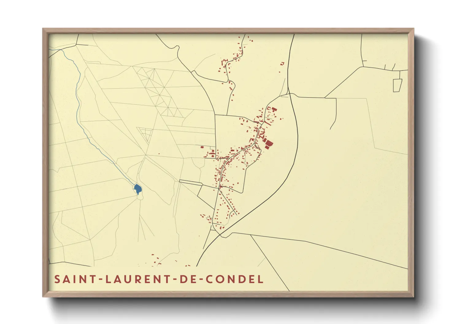 Une affiche de carte sur Saint-Laurent-de-Condel