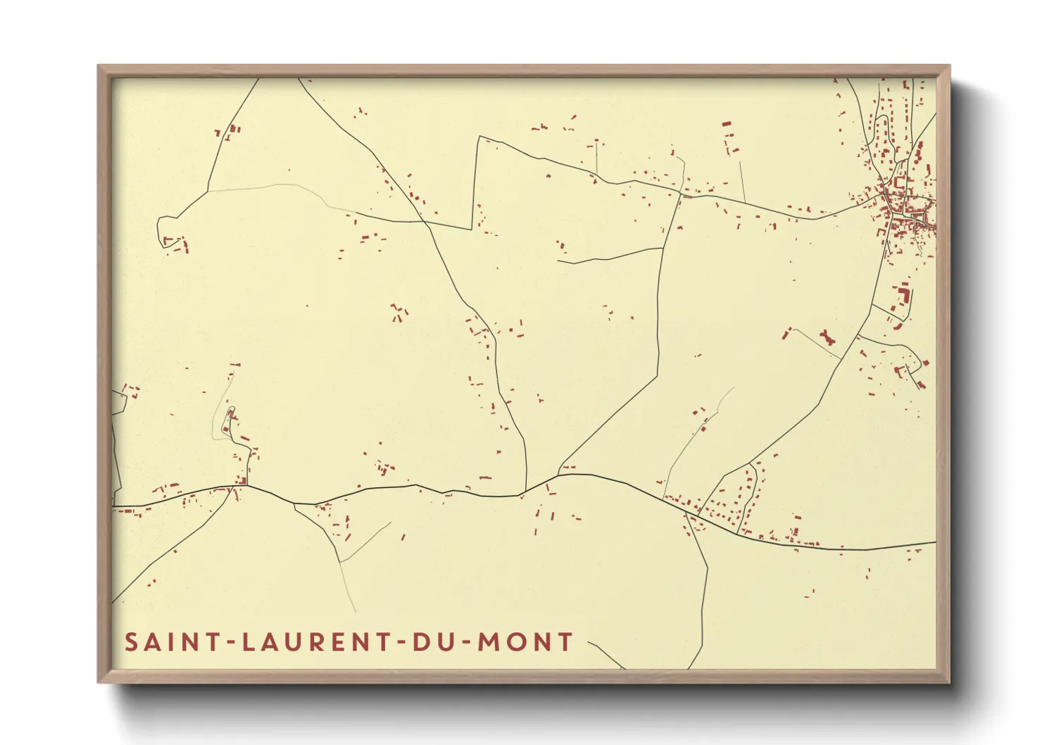 Une affiche de carte sur Saint-Laurent-du-Mont