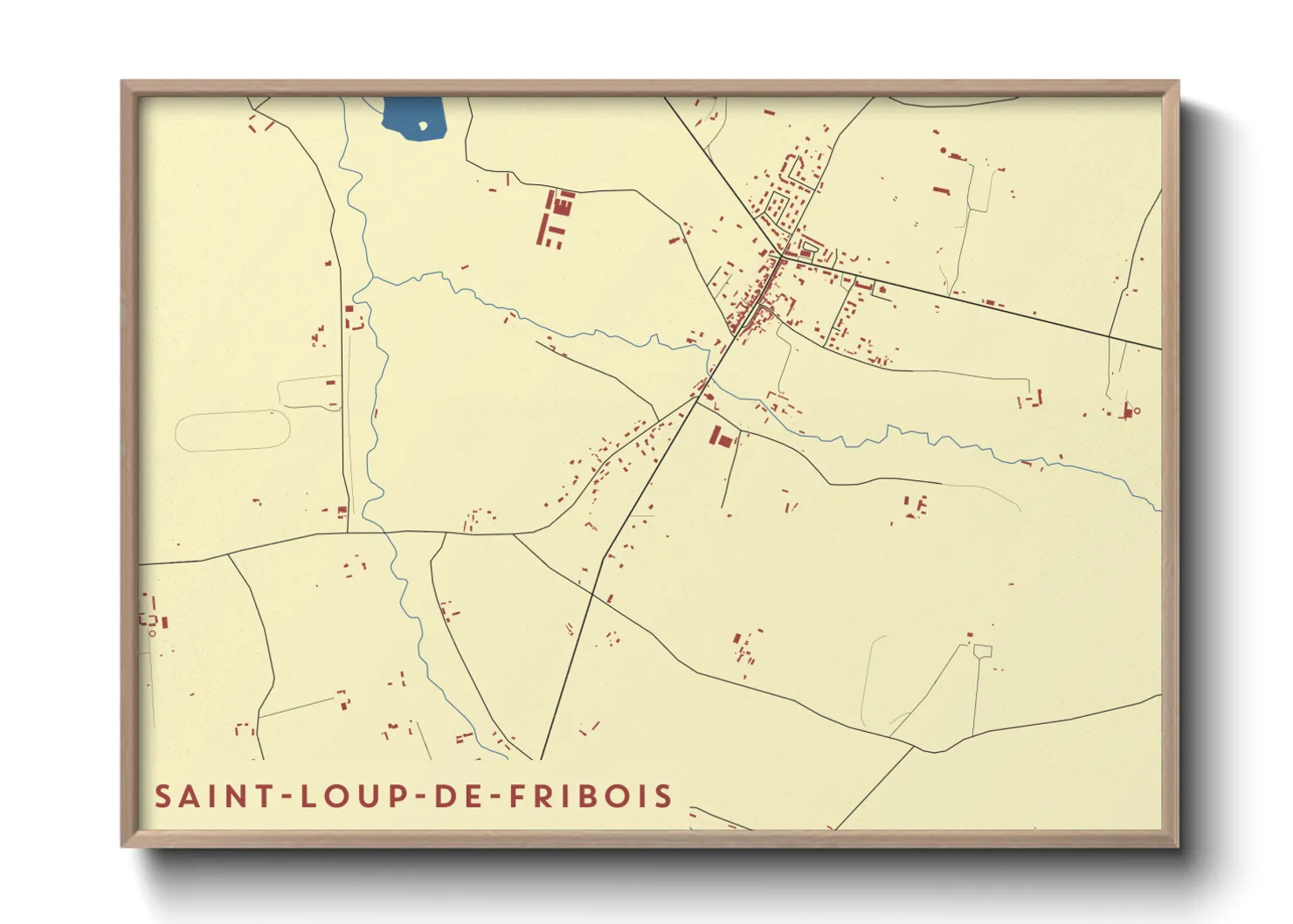 Une affiche de carte sur Saint-Loup-de-Fribois