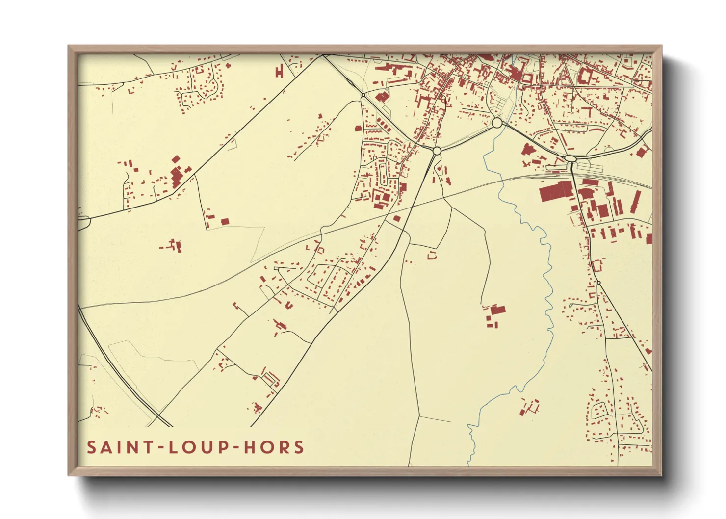 Une affiche de carte sur Saint-Loup-Hors