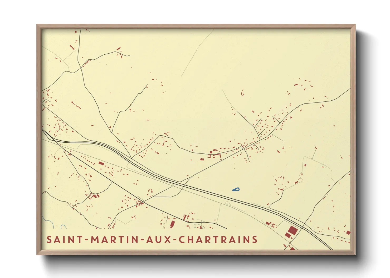 Une affiche de carte sur Saint-Martin-aux-Chartrains