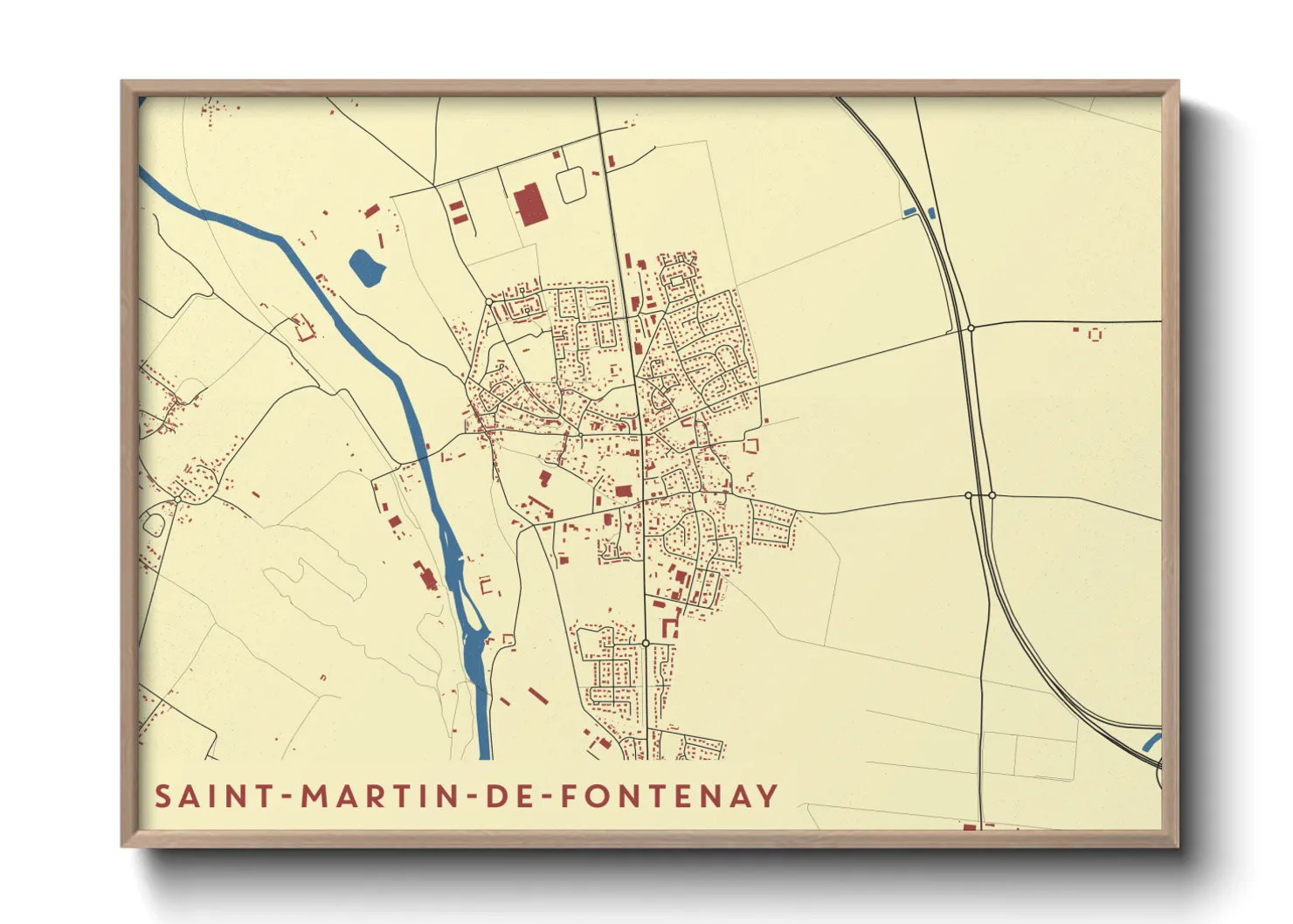 Une affiche de carte sur Saint-Martin-de-Fontenay
