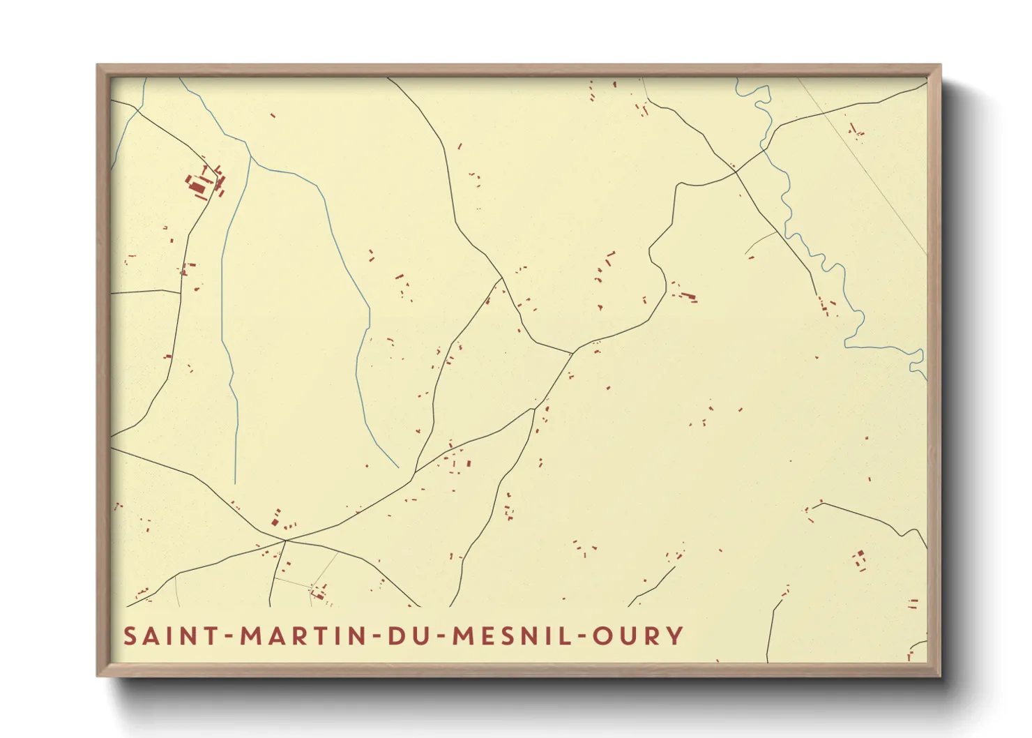 Une affiche de carte sur Saint-Martin-du-Mesnil-Oury