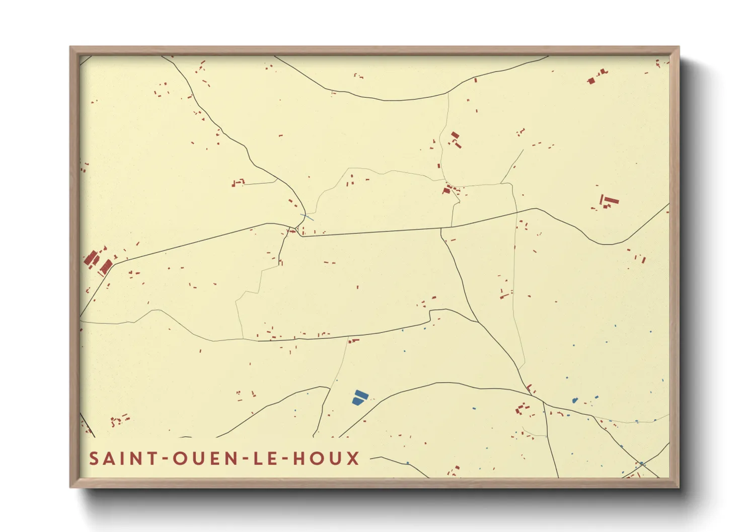 Une affiche de carte sur Saint-Ouen-le-Houx