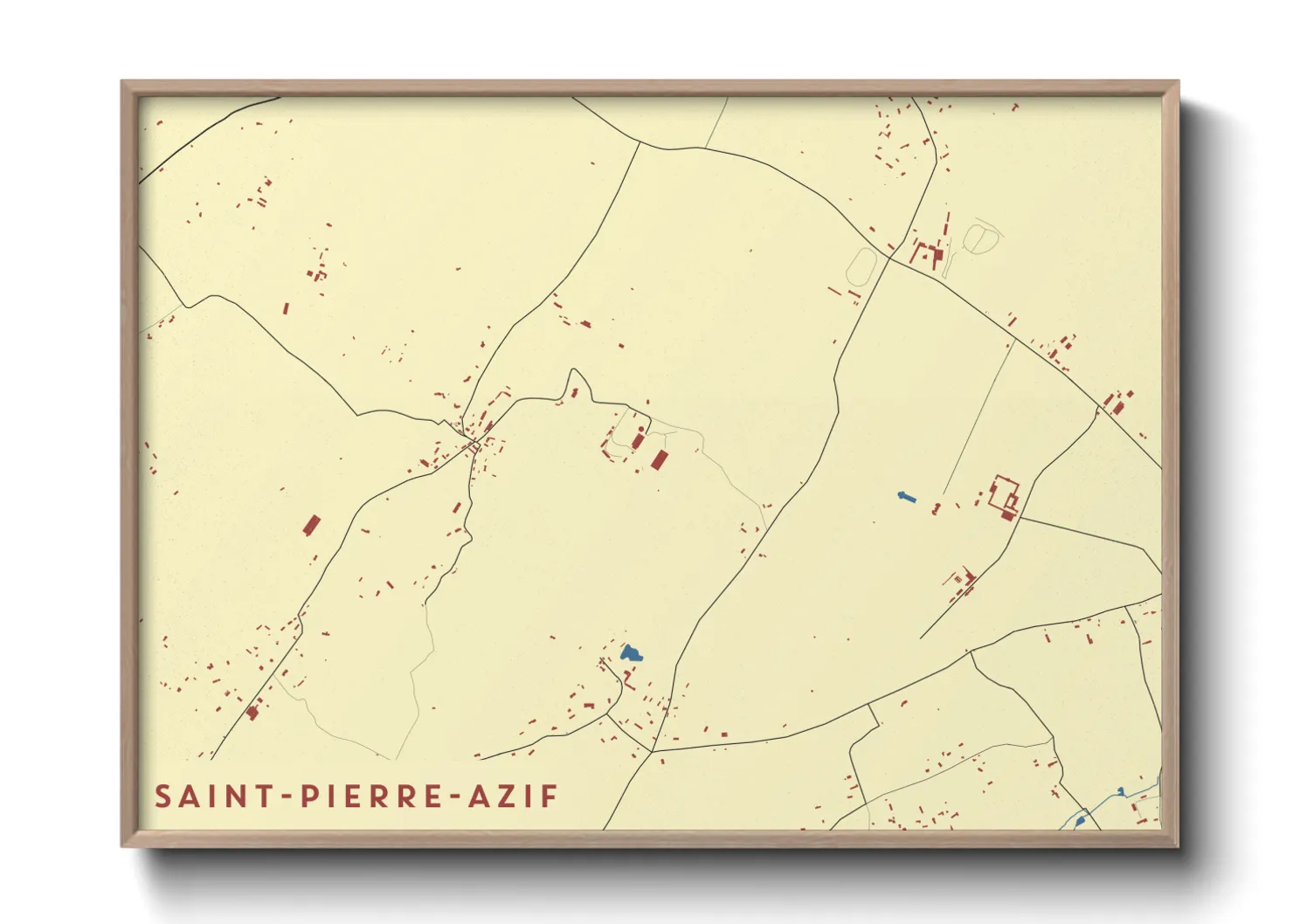 Une affiche de carte sur Saint-Pierre-Azif