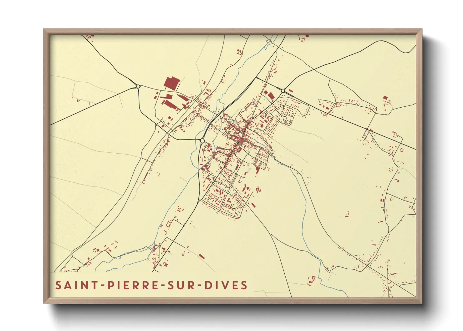 Une affiche de carte sur Saint-Pierre-sur-Dives