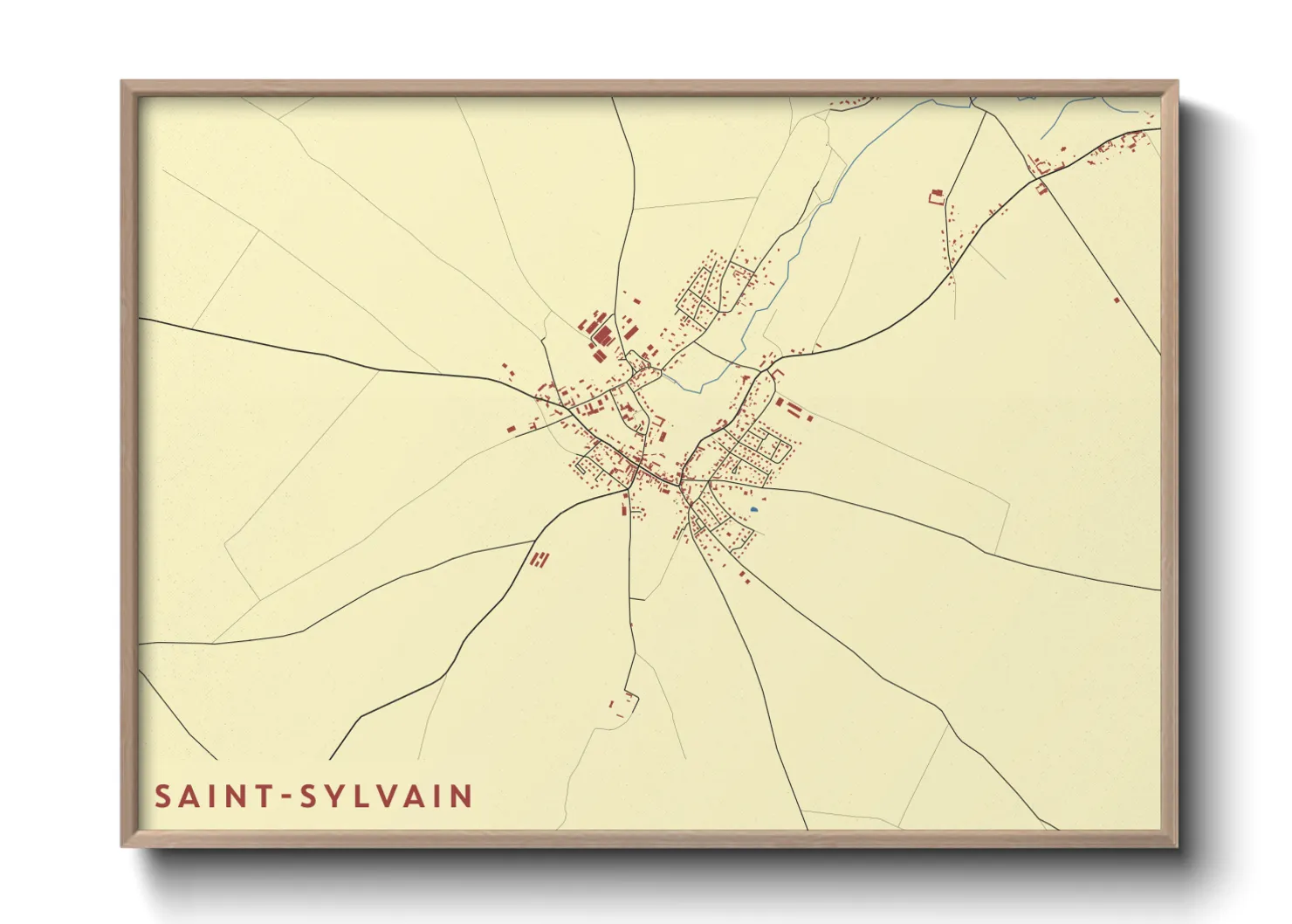 Une affiche de carte sur Saint-Sylvain