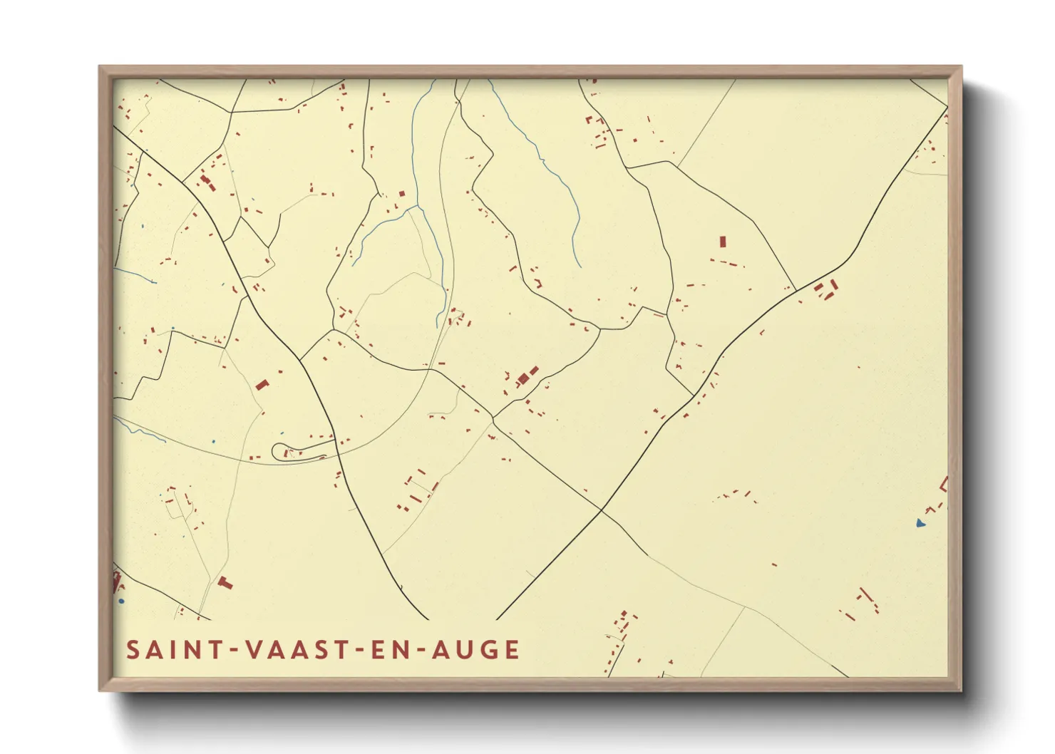 Une affiche de carte sur Saint-Vaast-en-Auge