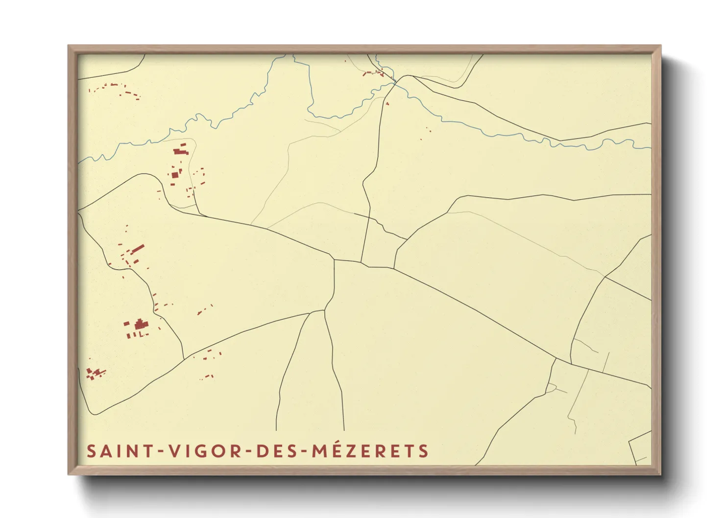 Une affiche de carte sur Saint-Vigor-des-Mézerets