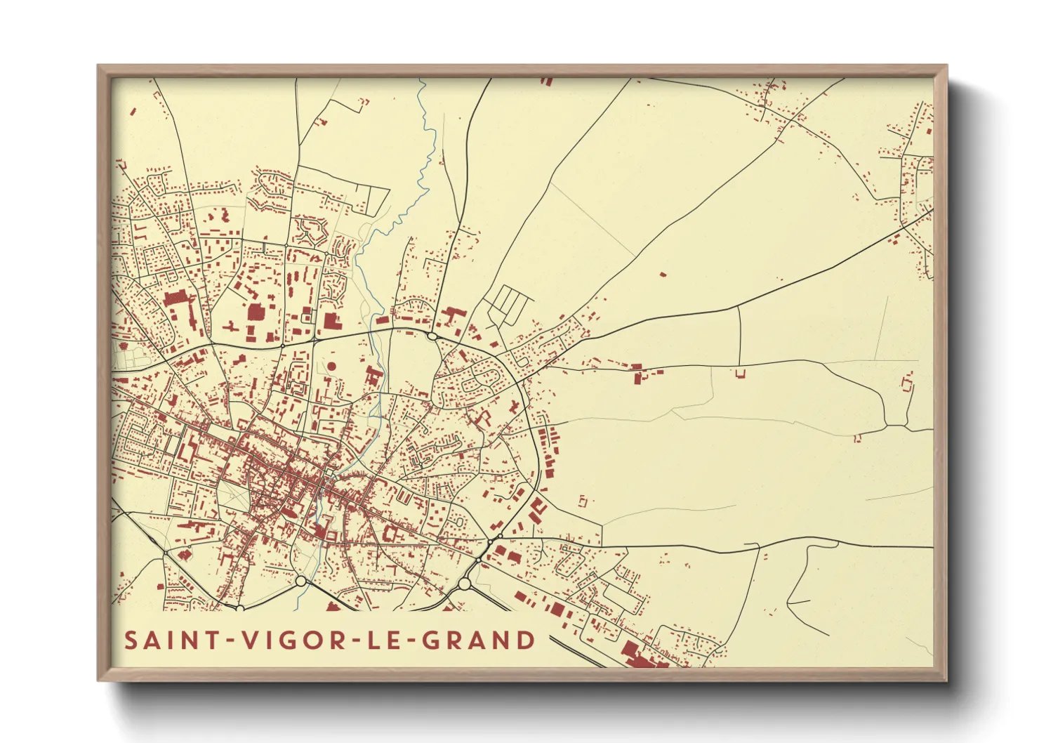 Une affiche de carte sur Saint-Vigor-le-Grand