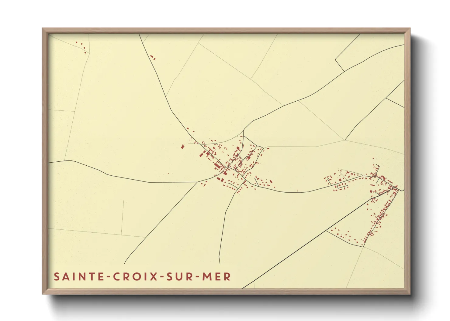 Une affiche de carte sur Sainte-Croix-sur-Mer