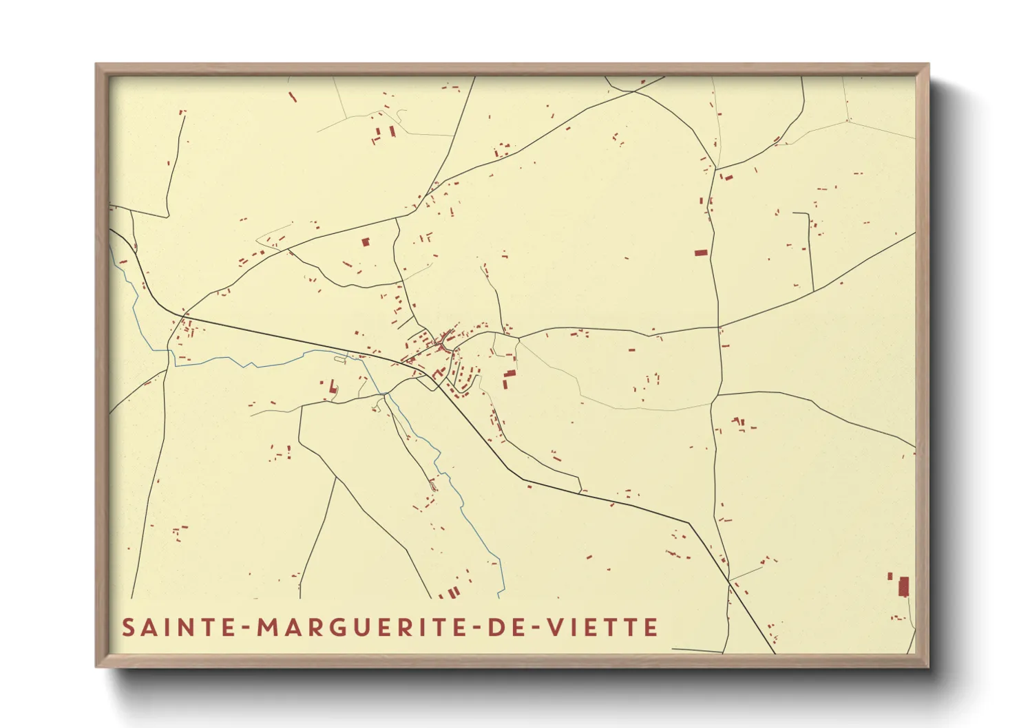 Une affiche de carte sur Sainte-Marguerite-de-Viette