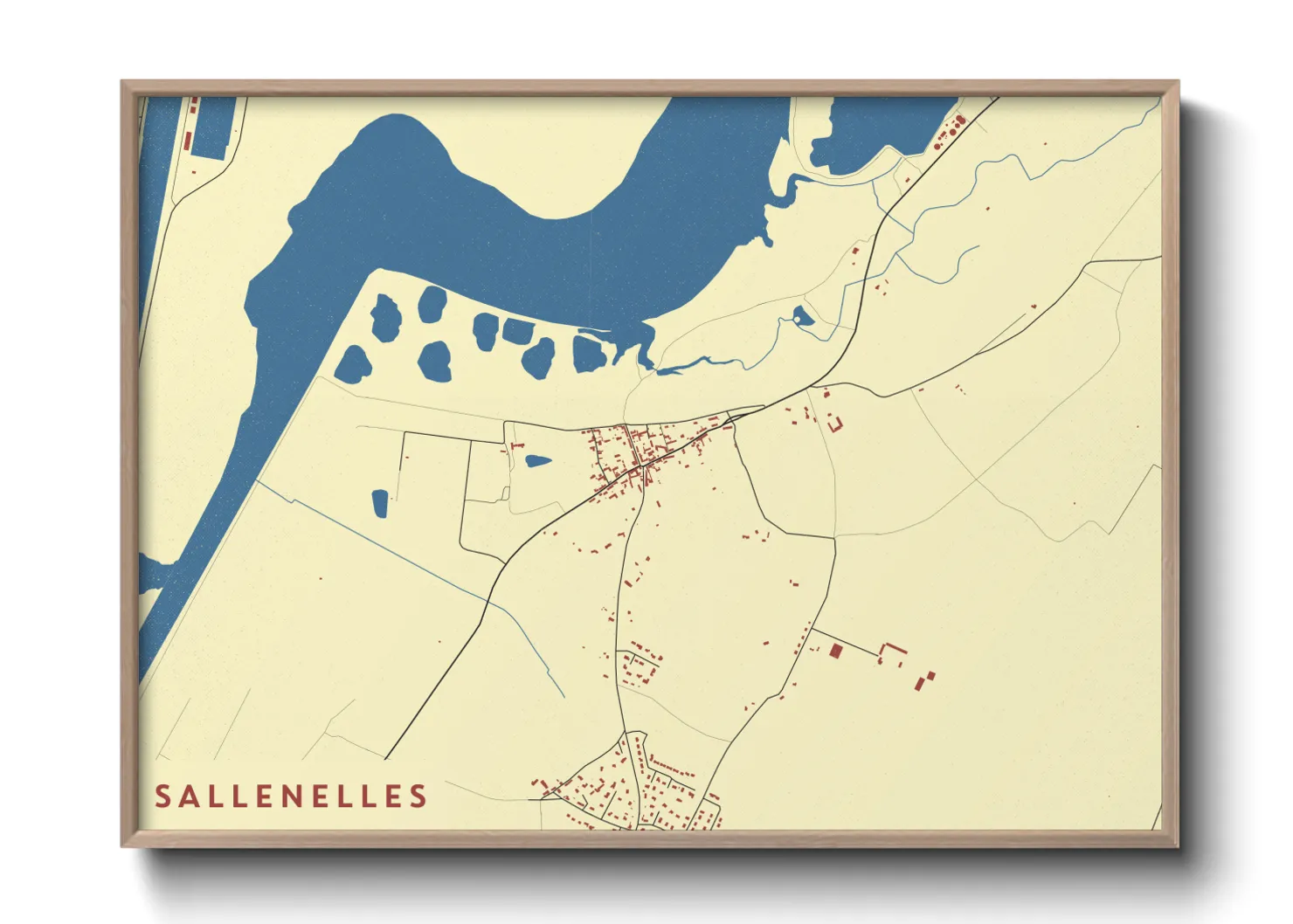 Une affiche de carte sur Sallenelles