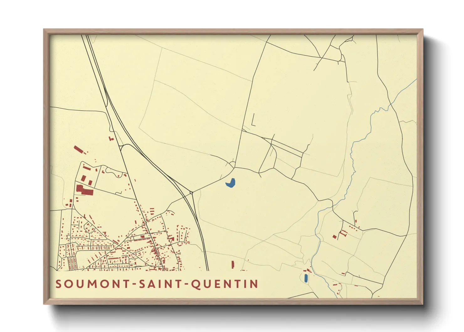 Une affiche de carte sur Soumont-Saint-Quentin