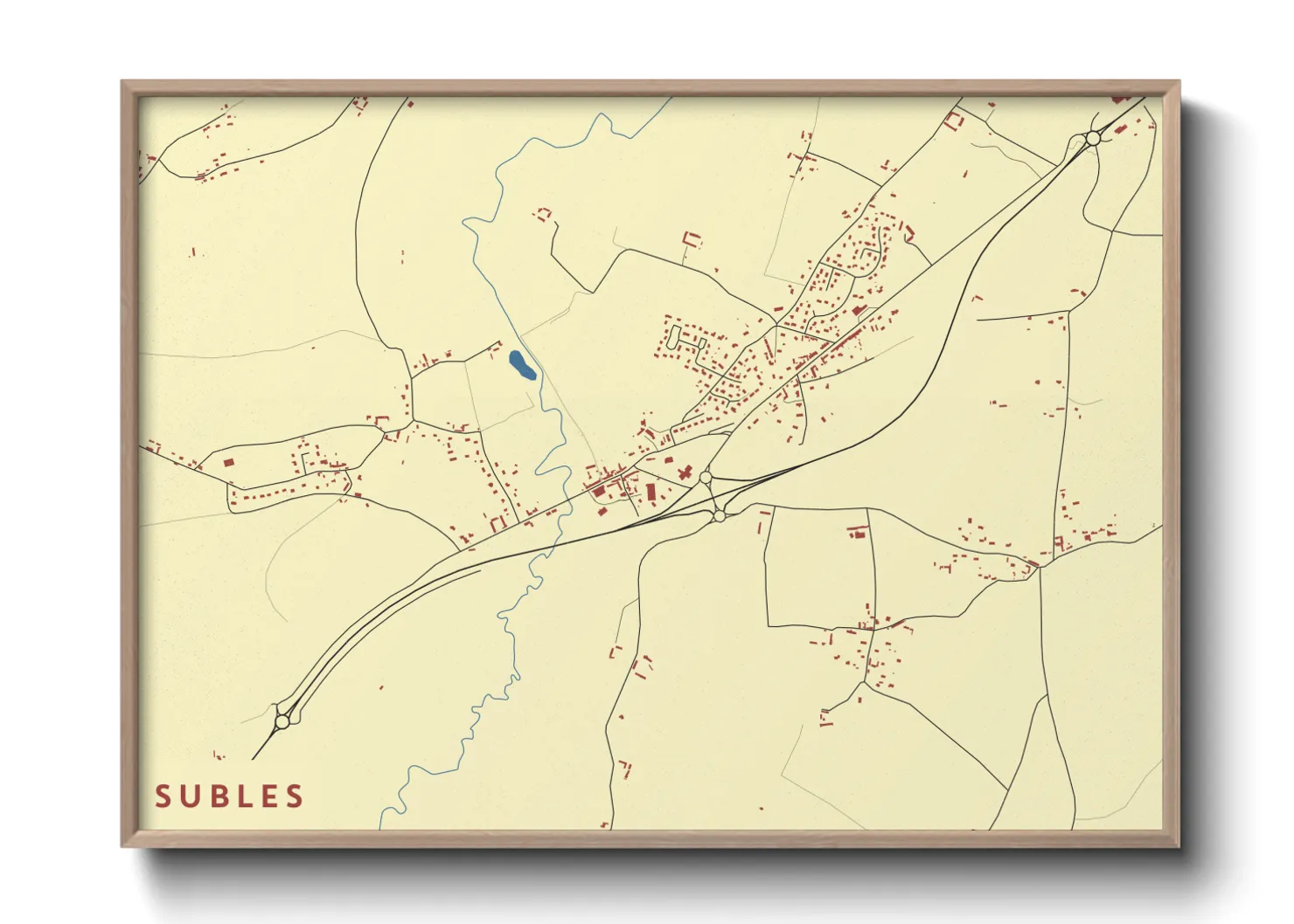 Une affiche de carte sur Subles