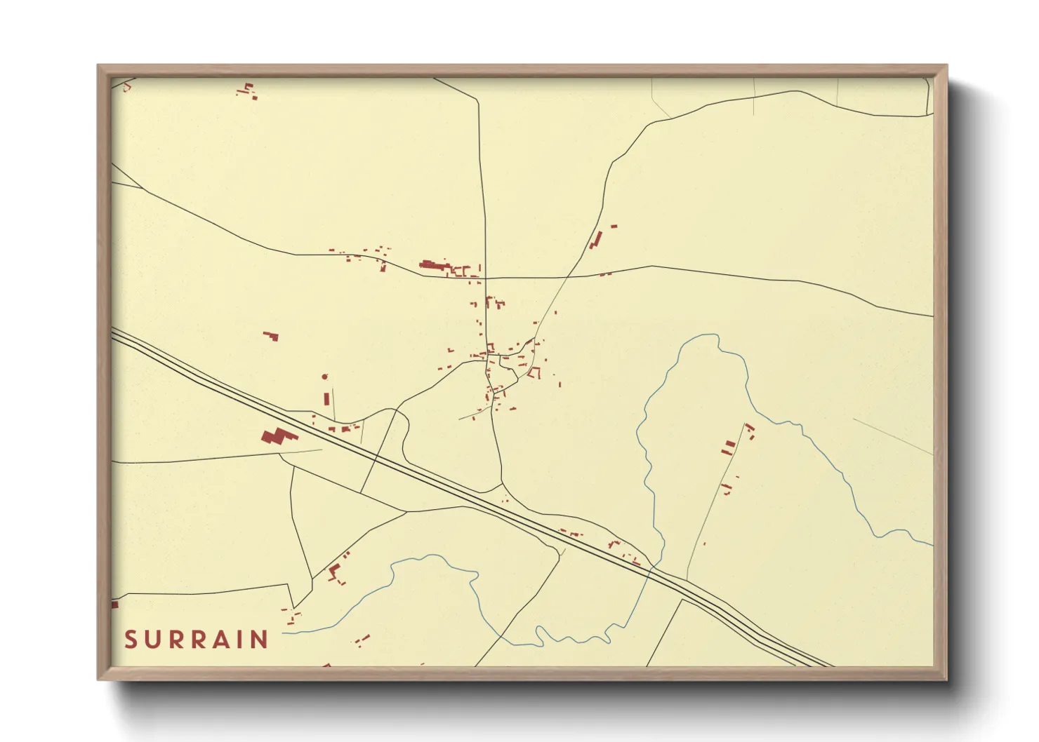 Une affiche de carte sur Surrain