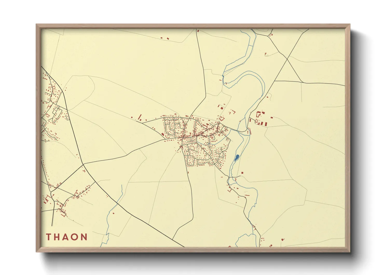 Une affiche de carte sur Thaon