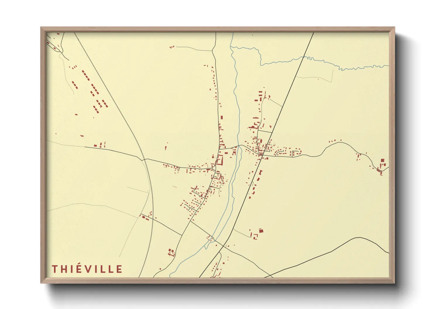 Une affiche de carte sur Thiéville