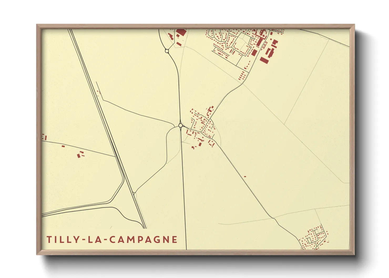 Une affiche de carte sur Tilly-la-Campagne