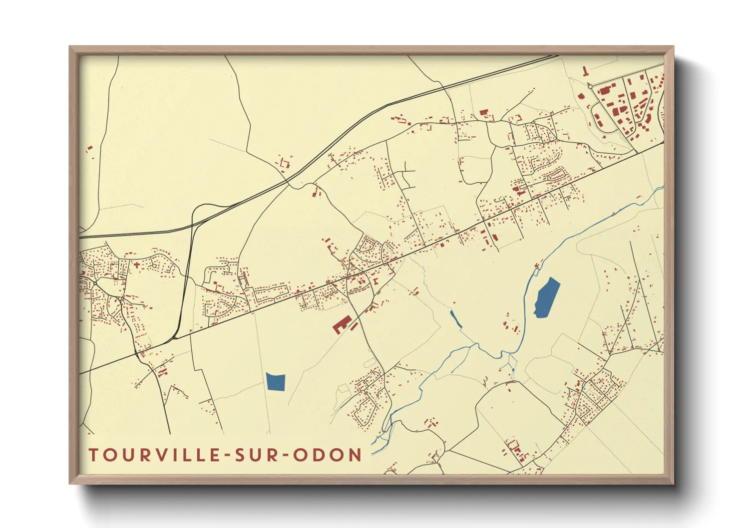 Une affiche de carte sur Tourville-sur-Odon