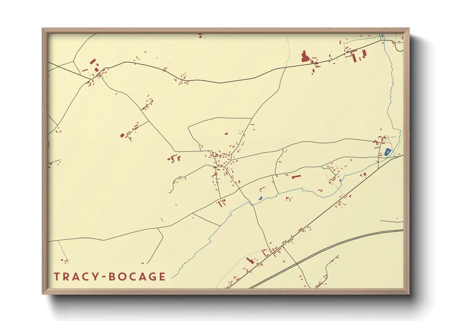 Une affiche de carte sur Tracy-Bocage