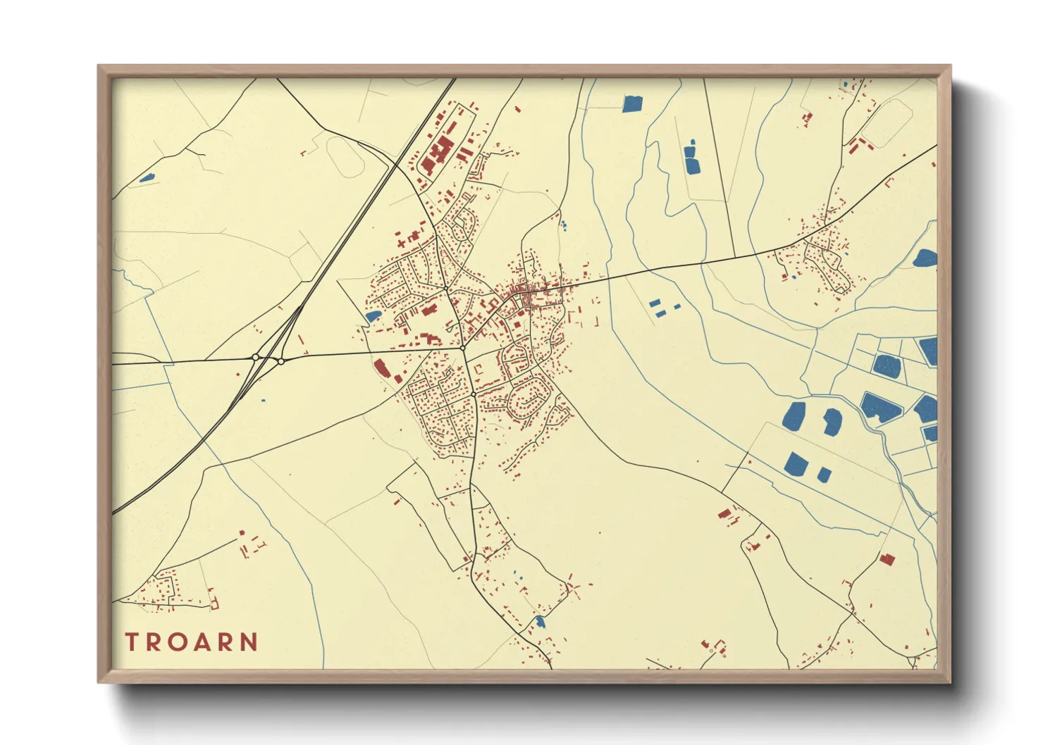 Une affiche de carte sur Troarn