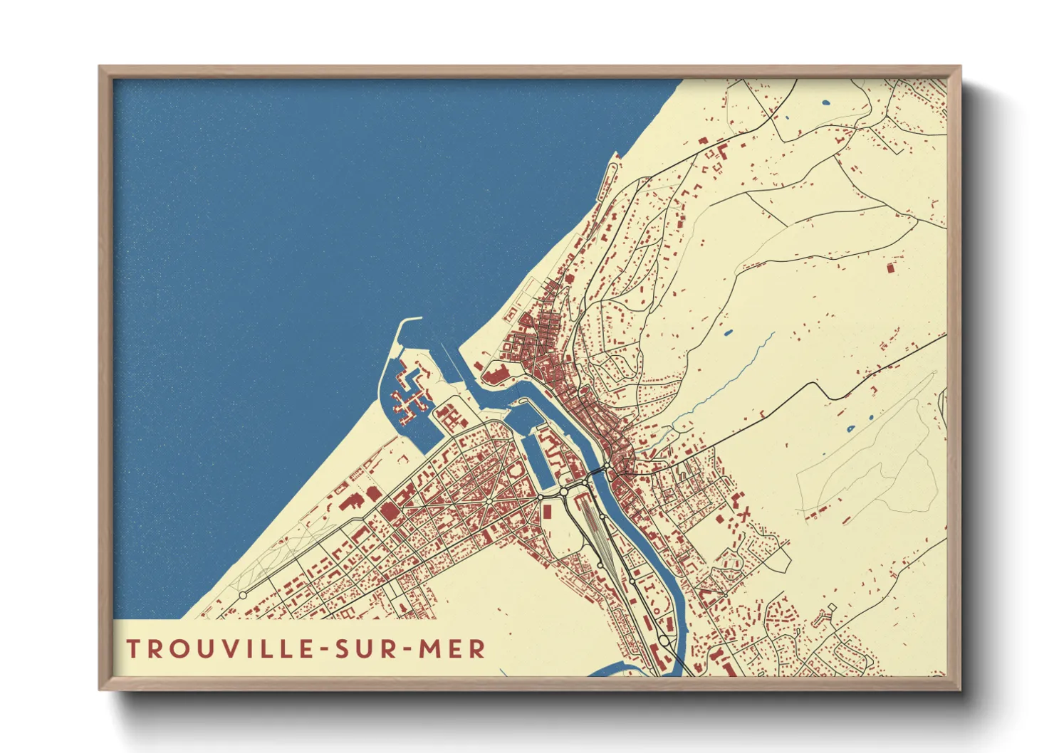 Une affiche de carte sur Trouville-sur-Mer