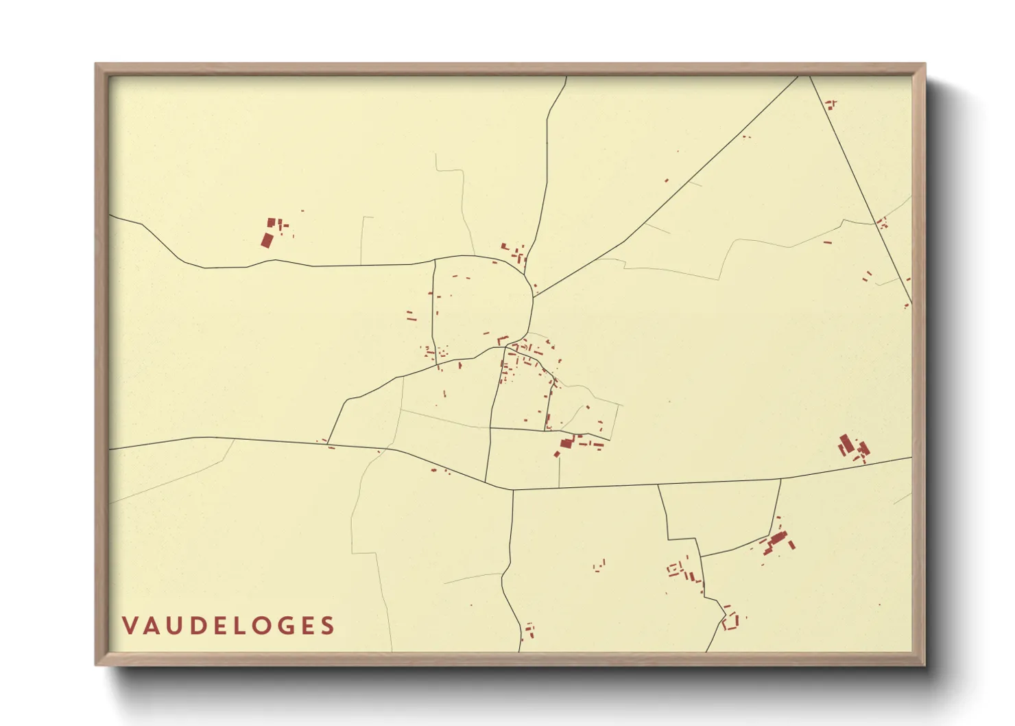 Une affiche de carte sur Vaudeloges