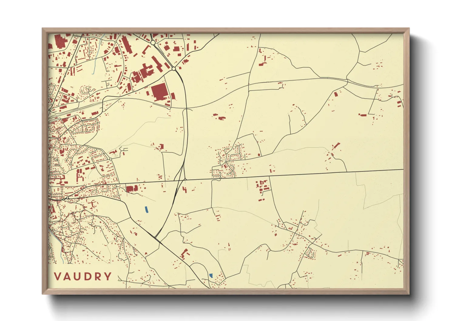 Une affiche de carte sur Vaudry