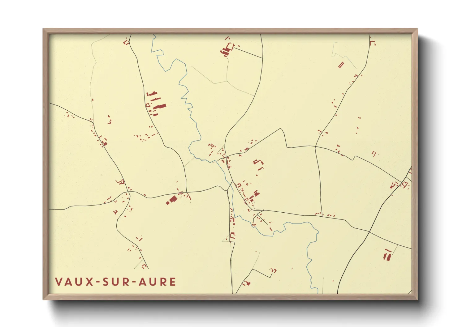 Une affiche de carte sur Vaux-sur-Aure