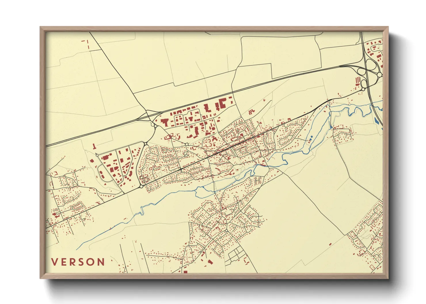 Une affiche de carte sur Verson