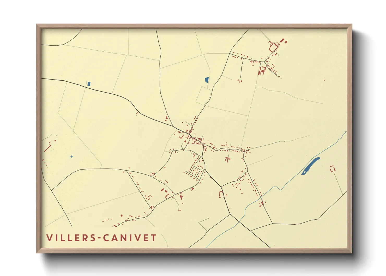 Une affiche de carte sur Villers-Canivet